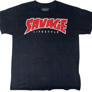 Savage Lifestyle Black Tee for Men